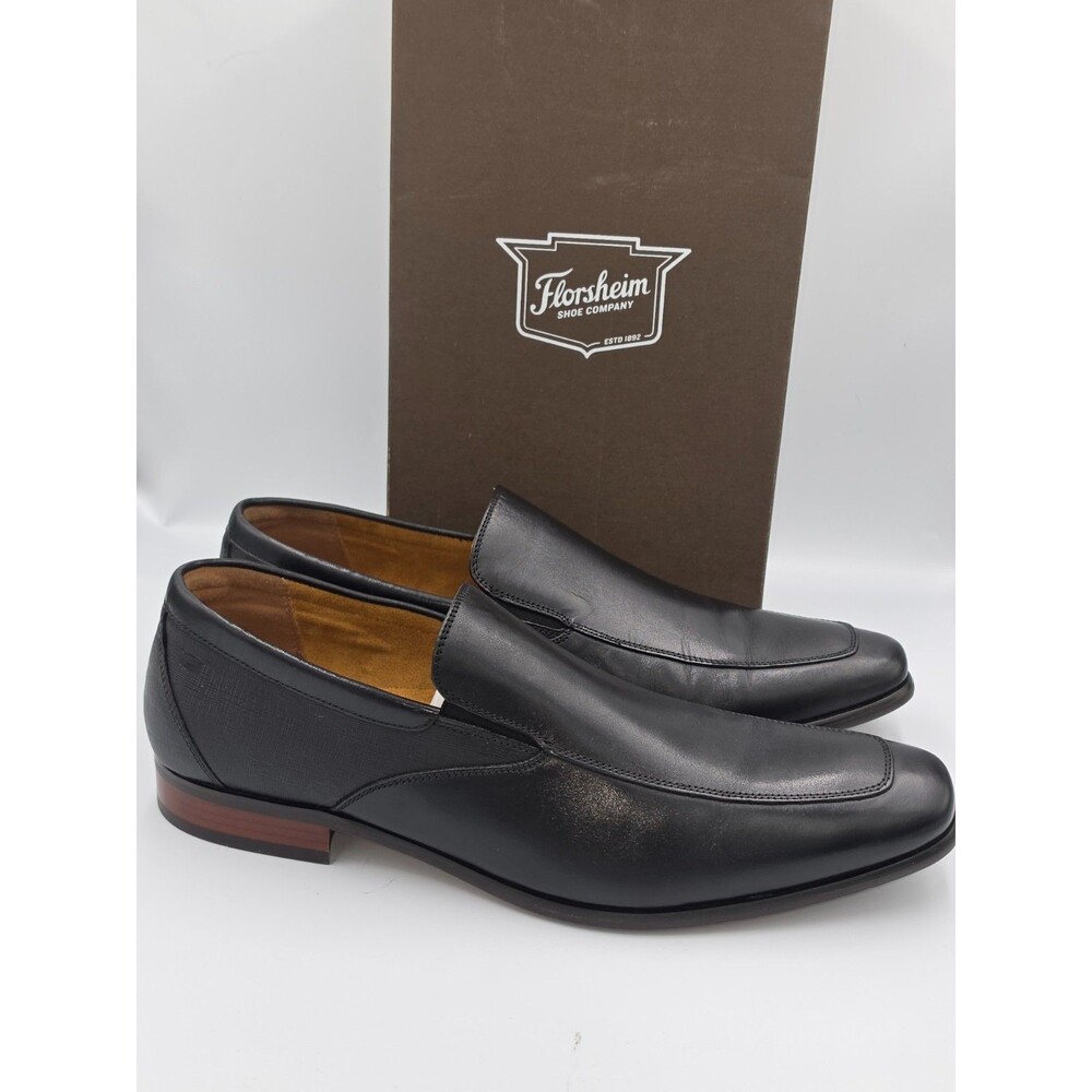 Florsheim Kier Loafers Mens 15 D Black Leather Moc Toe Slip On Dress Shoes NIB